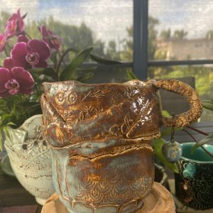 Rustic twig handle planter